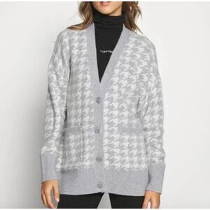 NWT Abercrombie & Fitch Oversized Houndstooth Cable Cardigan
